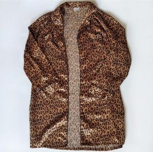 Silk cheetah print robe
